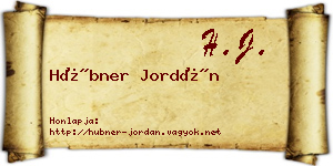 Hübner Jordán névjegykártya